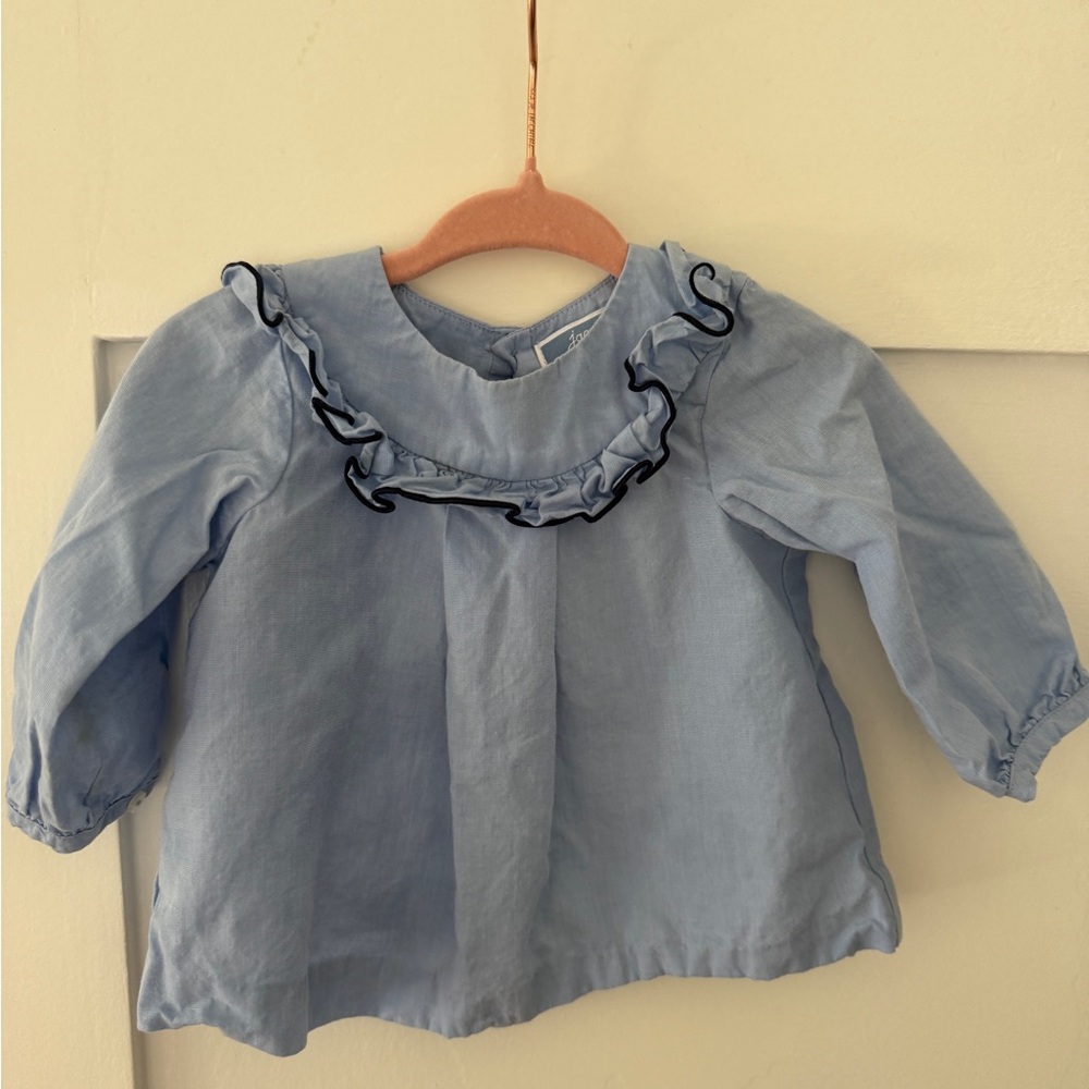 Jacadi Paris Blue Ruffled Kids blouse